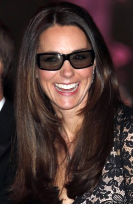 Catherine, Duchess of Cambridge wears 3D glasses